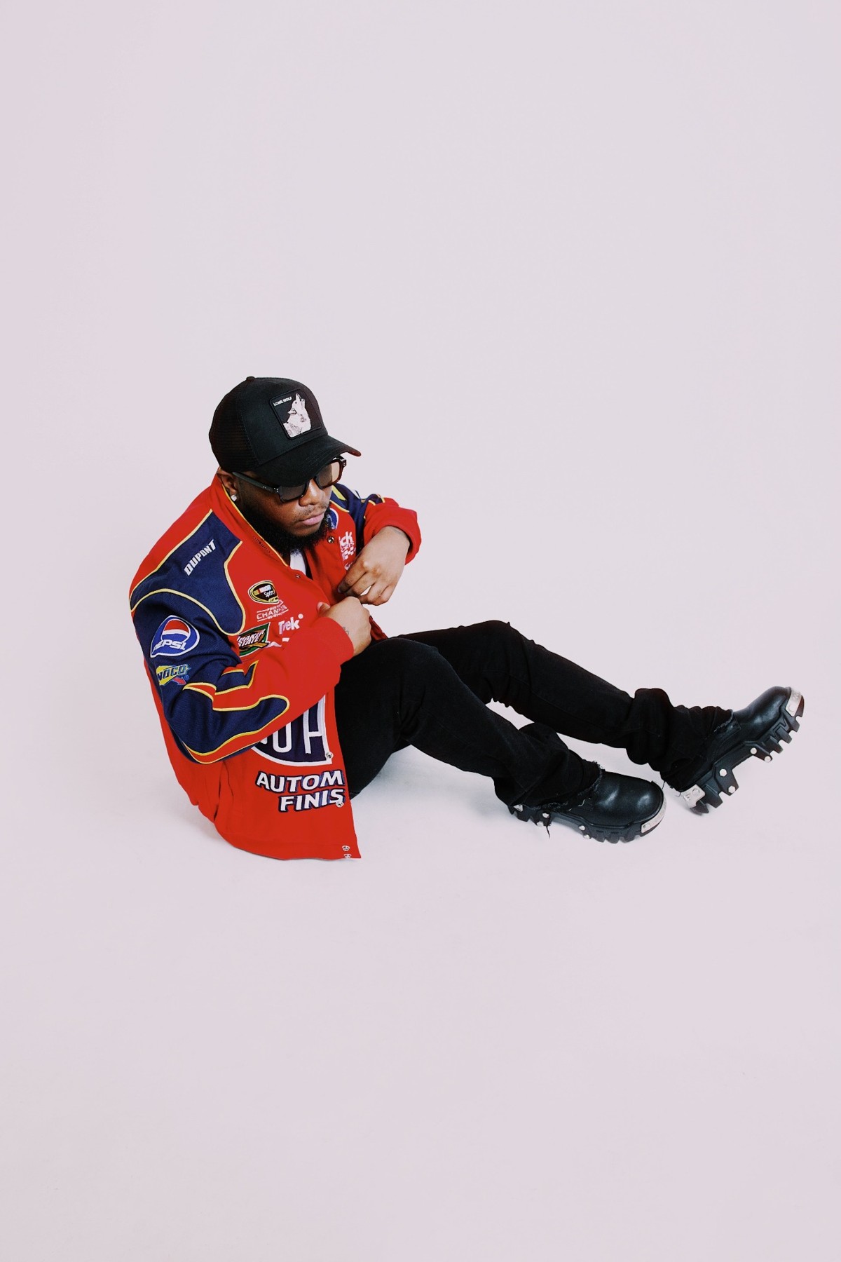 VARCELL racing jacket photoshoot, portrait 1