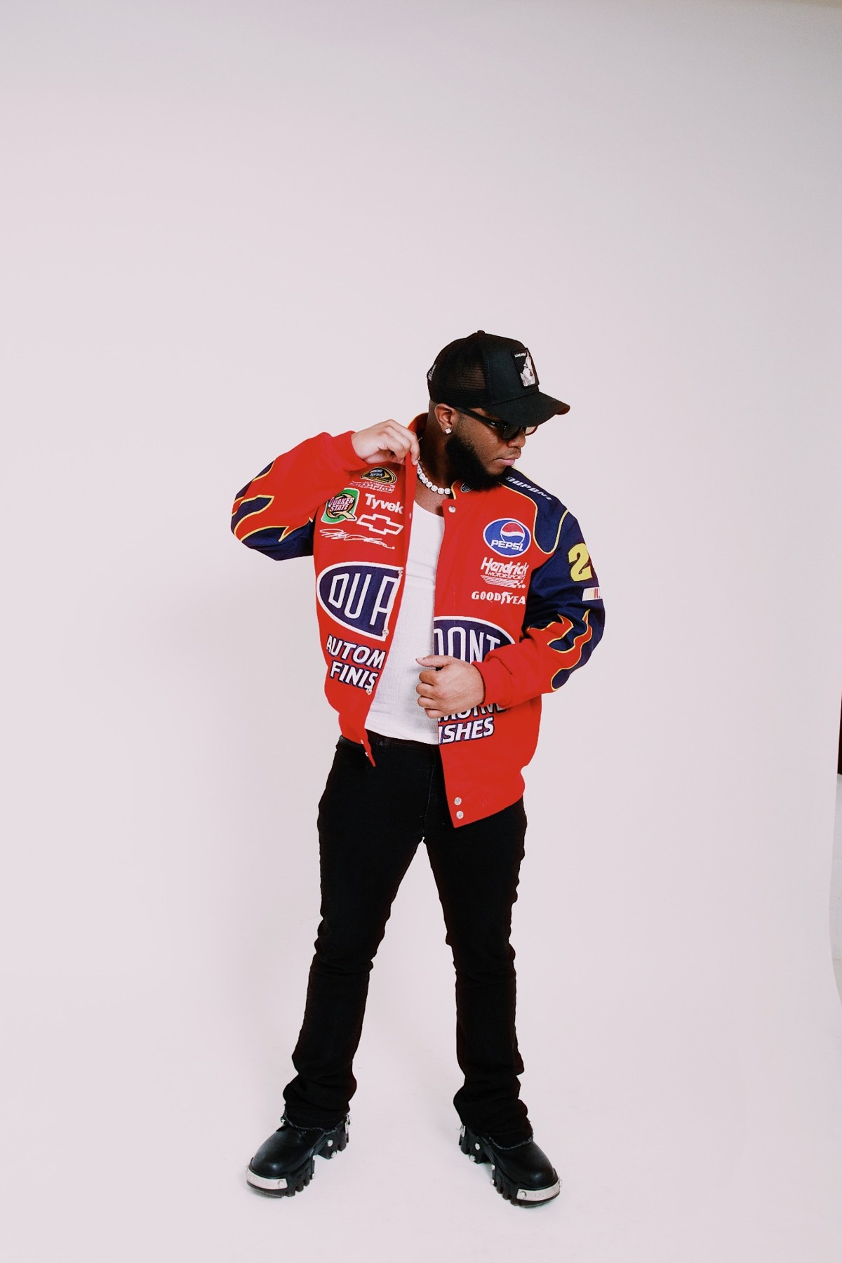 VARCELL racing jacket photoshoot, portrait 3